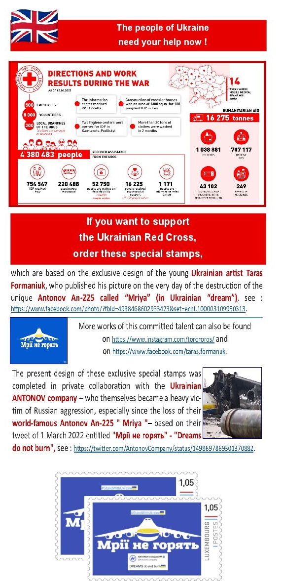 Solidarity stamps to Support Ukraine of Luxembourg 2002
