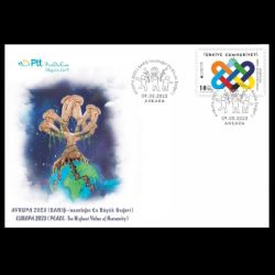 PEACE - The Highest Value of Humanity, EUROPA 2023, postmark of Turkey