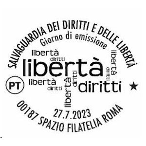 Support for Ukraine on postmark of Italy 2023