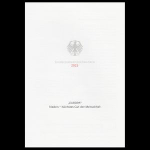 PEACE - The Highest Value of Humanity, EUROPA 2023, postmark of Germany
