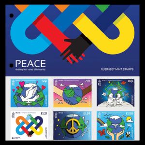 PEACE - The Highest Value of Humanity, EUROPA 2023, stamp of Guernsey