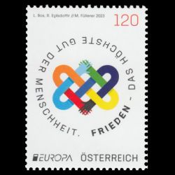 PEACE - The Highest Value of Humanity, EUROPA 2023, stamp of Austria