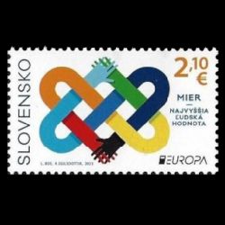 PEACE - The Highest Value of Humanity, EUROPA 2023, stamp of Slovakia